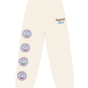 PLAYBOY Cream Sweatpants with Graphic
